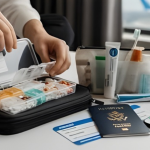 Traveler packing prescription medicine for air travel while following TSA rules in 2026.