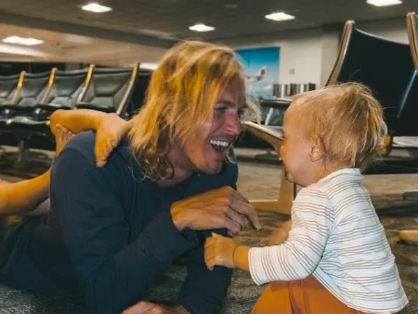 family boarding early on airport