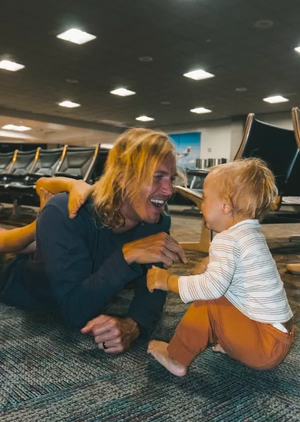 family boarding early on airport