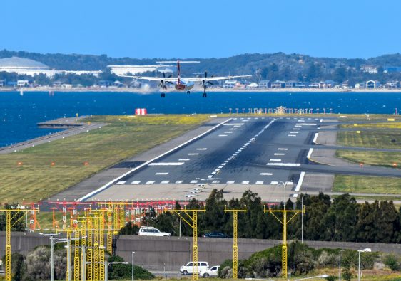 airplane landing at Sydney Airport